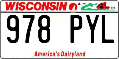 WI license plate 978PYL