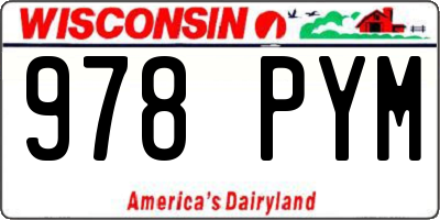WI license plate 978PYM