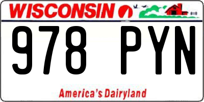 WI license plate 978PYN