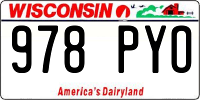 WI license plate 978PYO