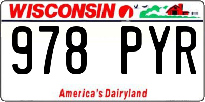 WI license plate 978PYR