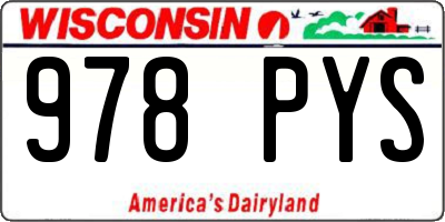 WI license plate 978PYS