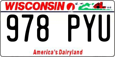 WI license plate 978PYU