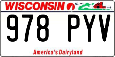 WI license plate 978PYV