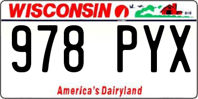WI license plate 978PYX