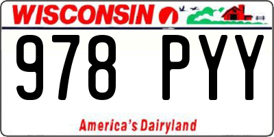 WI license plate 978PYY