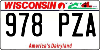 WI license plate 978PZA