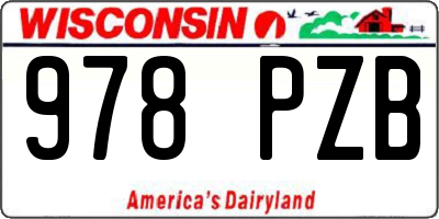 WI license plate 978PZB