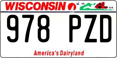 WI license plate 978PZD