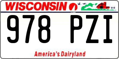WI license plate 978PZI