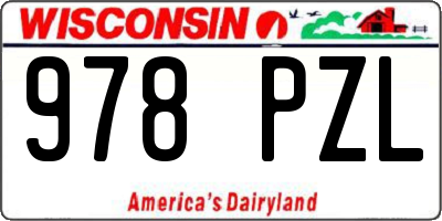 WI license plate 978PZL
