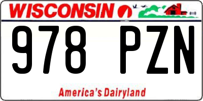 WI license plate 978PZN