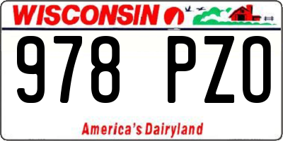 WI license plate 978PZO