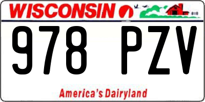 WI license plate 978PZV