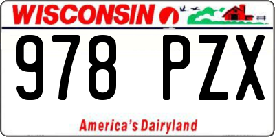 WI license plate 978PZX