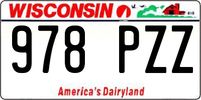 WI license plate 978PZZ