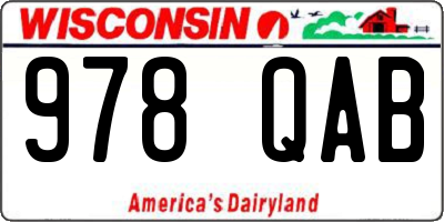 WI license plate 978QAB