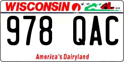 WI license plate 978QAC