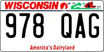 WI license plate 978QAG