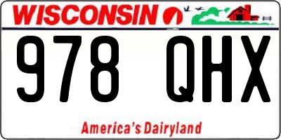 WI license plate 978QHX