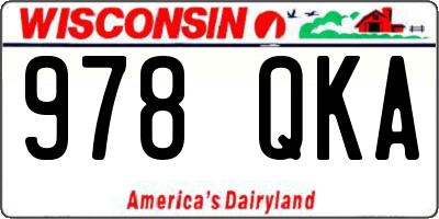WI license plate 978QKA