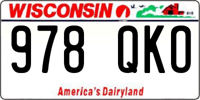 WI license plate 978QKO