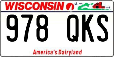 WI license plate 978QKS