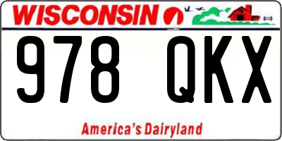 WI license plate 978QKX