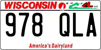 WI license plate 978QLA