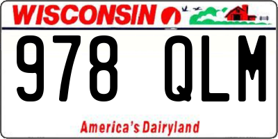 WI license plate 978QLM