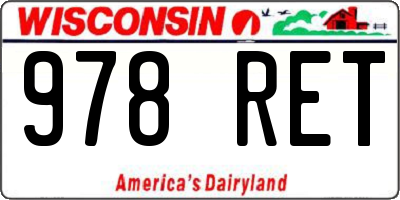 WI license plate 978RET