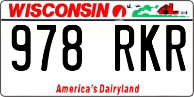 WI license plate 978RKR