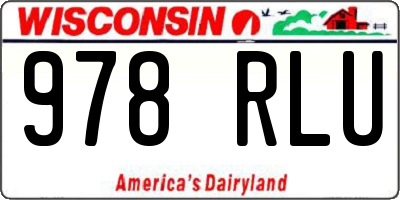 WI license plate 978RLU