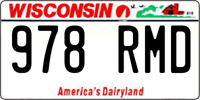 WI license plate 978RMD