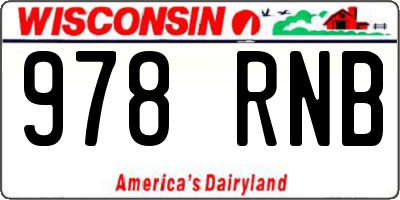 WI license plate 978RNB