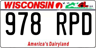 WI license plate 978RPD