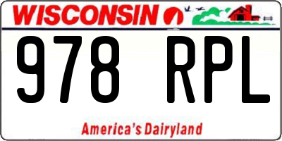 WI license plate 978RPL