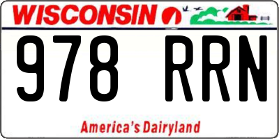 WI license plate 978RRN