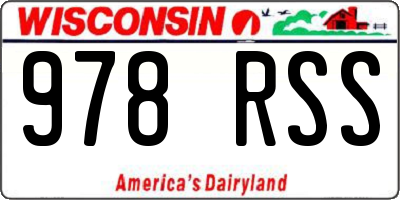 WI license plate 978RSS