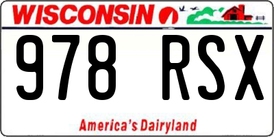 WI license plate 978RSX