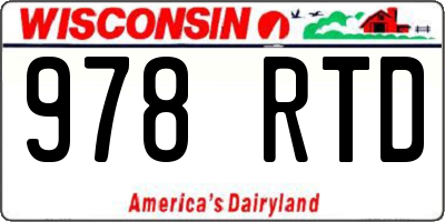 WI license plate 978RTD
