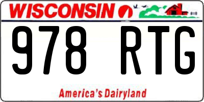 WI license plate 978RTG