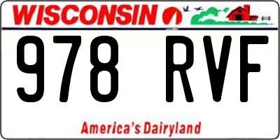 WI license plate 978RVF