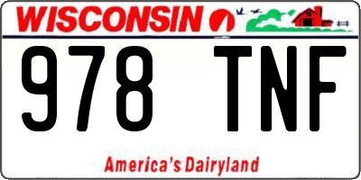 WI license plate 978TNF