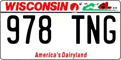 WI license plate 978TNG