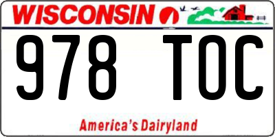 WI license plate 978TOC