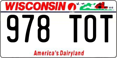 WI license plate 978TOT