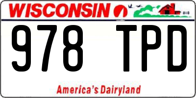 WI license plate 978TPD