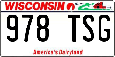 WI license plate 978TSG