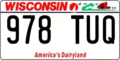 WI license plate 978TUQ
